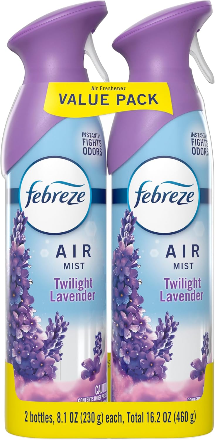 Febreze Air Mist, Air Freshener Spray, Odor Fighting Room Spray, Deodorizer for Home Bathroom Kitchen Office Apartment Dorm Room Classroom, Linen & Sky Scent, 8.1oz (Pack of 2)