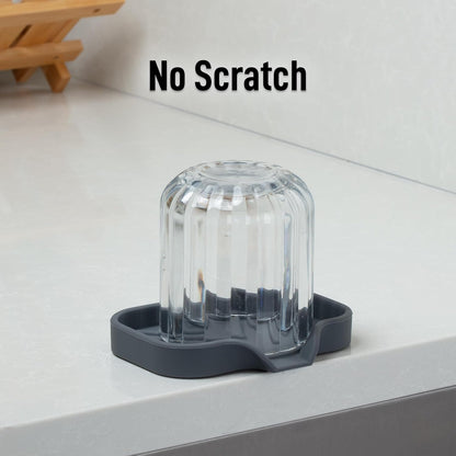 Zulay Kitchen (9x3.5in) Sponge Holder for Kitchen Sink - Flexible Heavy-Duty Multipurpose Sink Caddy - Counter Organizer for Kitchen, Bathroom, Makeup, Trinkets & More! (Grey)