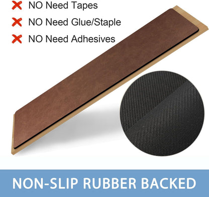 Non Slip Rubber Carpet Stair Treads for Wooden Steps Indoor, 15 Pack Slip Resistant Stair Rug Staircase Step Treads Pads for Pet, Kids and Elderly, Black Marble