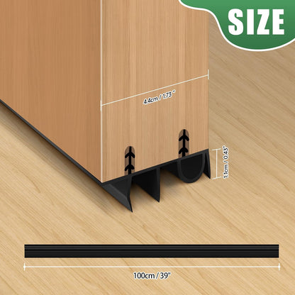 Door Draft Stopper, Cuttable Concealed Kerf/Channel Fit Under Door Seal, Draft Stopper Threshold Seal Bottom of Door Weatherstrip Kerf Weather Stripping Doors 39” Length (White, 39 inch)