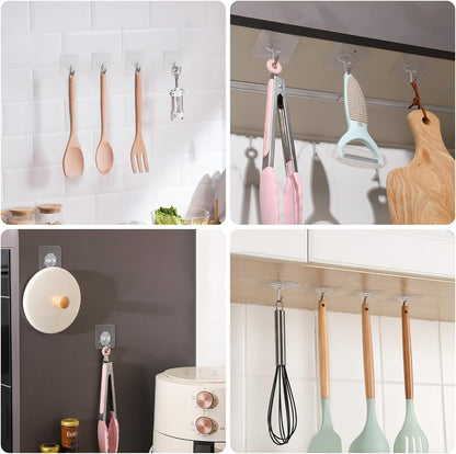30 Pack Wall Heavy Duty 13lb(Max) Self Adhesive Hooks Waterproof Oilproof Hanging Hooks for Bathroom Shower Kitchen Office Outdoor Home Improvement Utility Hook