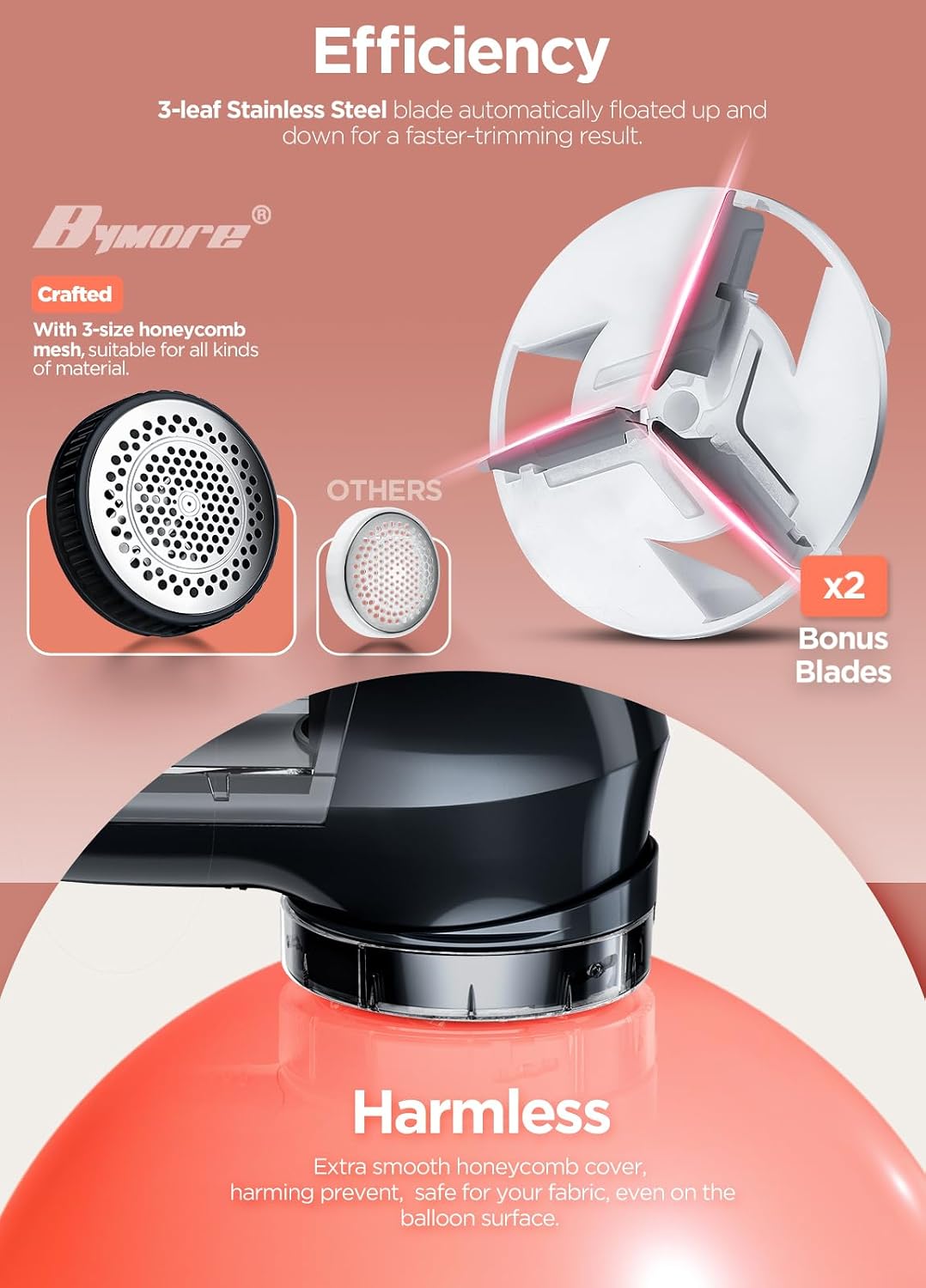 Bymore Fabric Shaver Lint Shaver for Clothes, Dual Power Lint Remover with Battery or Corded Use, Portable Sweater Shaver for Clothing, Furniture & Travel