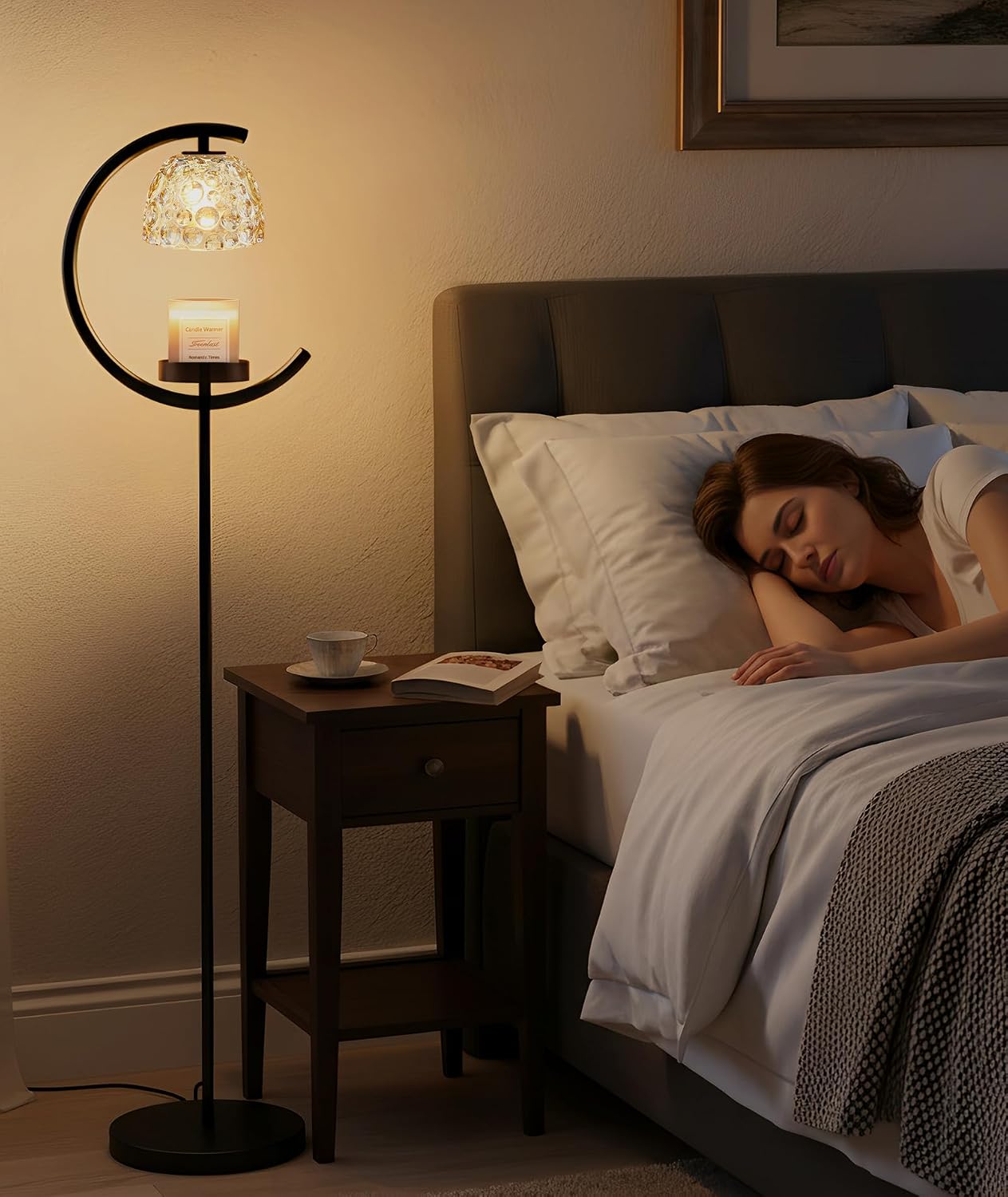 seenlast Candle Warmer Floor Lamp with Timer and Dimmer | Standing Electric Wax Melt Warmer for Home Decor, Living Room & Bedroom | Birthday Gifts for Women, Mom & Girlfriend