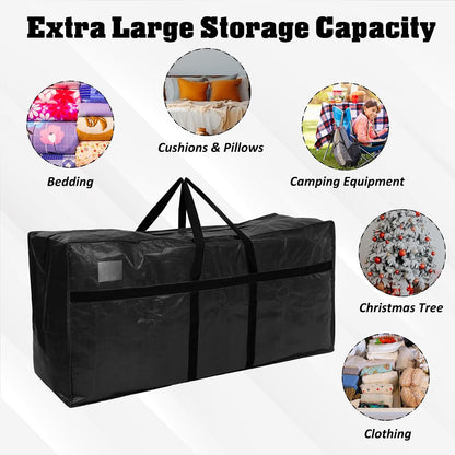 Windyun 4 Pack 57 Gallon Extra Large Moving Bags XXL Heavy Duty Storage Bag with Strong Zipper Handle Jumbo Big Tote Box Foldable for College Dorm Travel Clothes Duffle Blanket Pillow(Red)