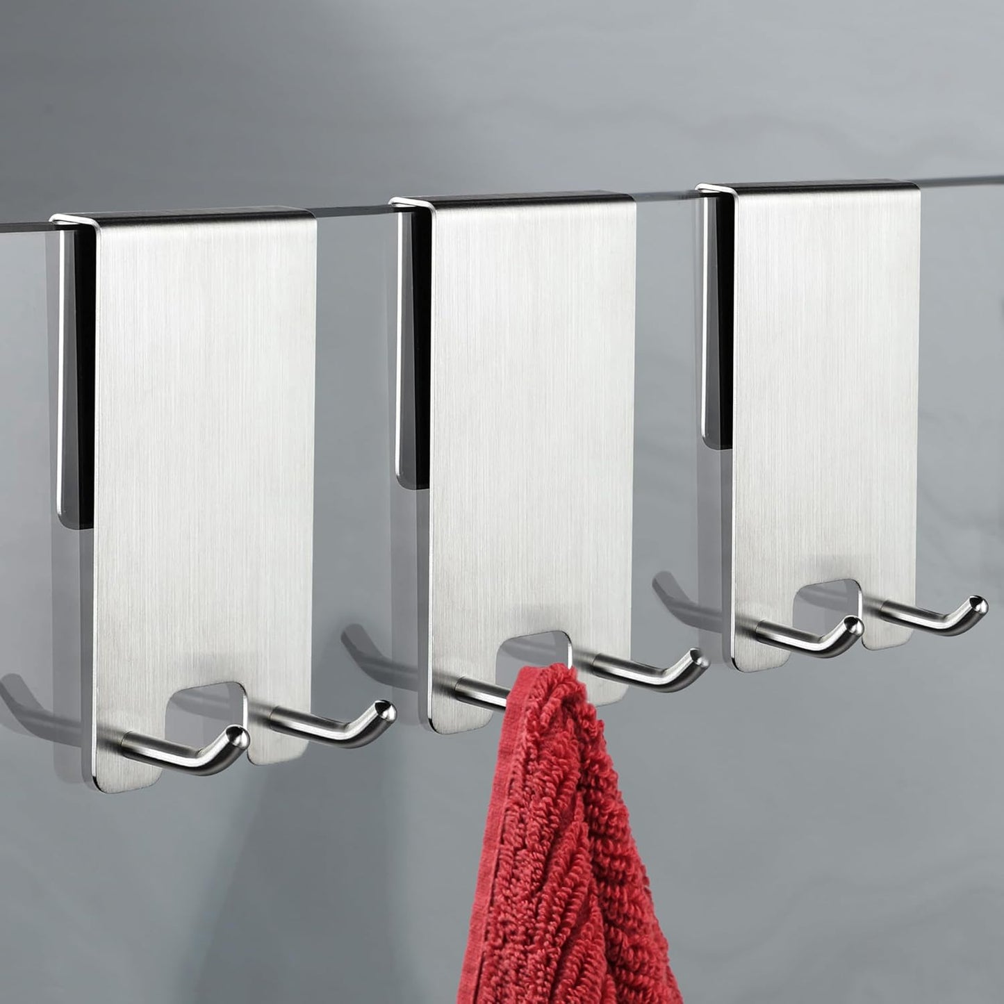 Taozun Shower Door Hooks, Gold Towel Hooks for Bathroom Frameless Glass Door, Shower Squeegee Hooks, 2-Pack, Stainless Steel