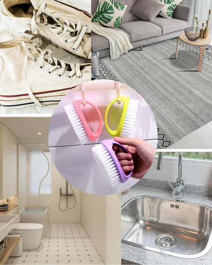 Small Scrub Brush for Cleaning - 4 Pack Scrubbing Brushes with Stiff Nylon Bristles Heavy Duty Cleaning Brush Multi-Purpose Scrub Brushes for Household Cleaning-Small Size