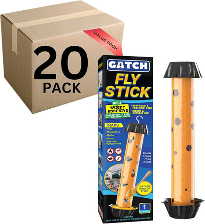 GATCH Fruit Fly Trap (3 Pack), Fly Stick for Mosquitoes, Sticky Trap for Flies Gnats Wasp Flying Insects, Bug Catcher, Indoor or Outdoor Use, Ready to Use Home