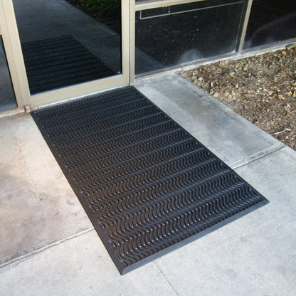 Rubber-Cal 03-213-BK Ultra Scraper Outdoor Rubber Commercial Entrance Mats, 3' x 5', Black