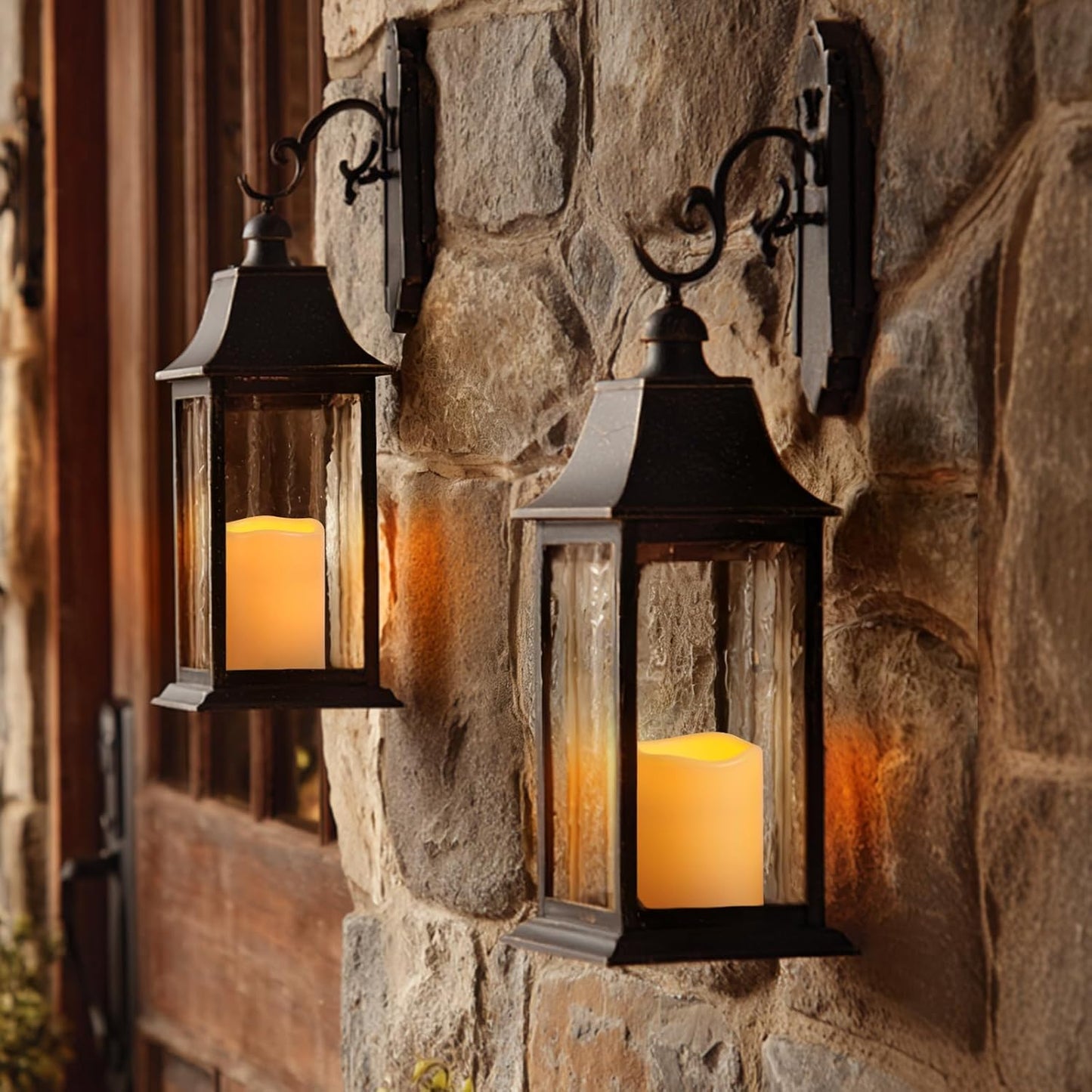 Raycare Outdoor Waterproof Flameless Candles, Battery Operated LED Electric Candles with Remote and Timers, Fake Pillar Candle for Patio, Porch, and Wedding Decor, Ivory, Set of 3(3"x4" 5" 6")