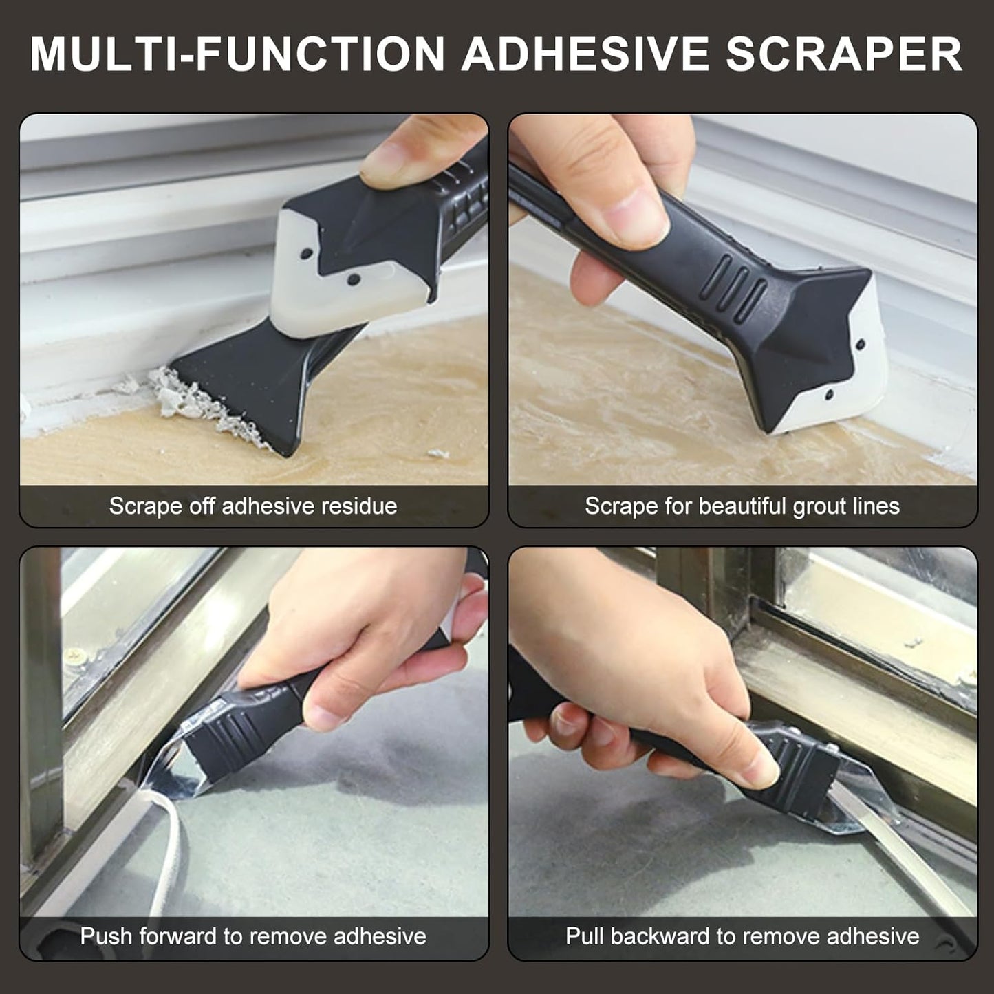 7 Piece Caulking Tool Kit, Silicone Caulking Tools Set with Caulk Finishing Tool, Caulk Smoothing Tool & Grout Tool, All - in - One for Bathroom, Kitchen, Window Sealant & Grout Projects