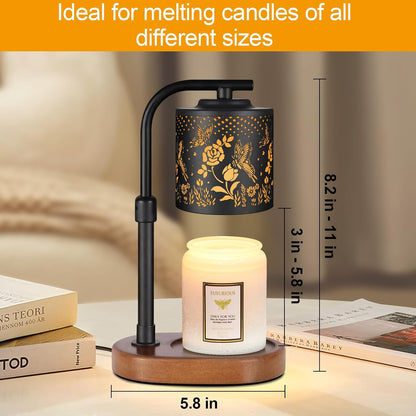 kobodon Candle Warmer Lamp with Timer, Electric Candle Lamp Warmer Birthday for Mom Women Home Bedroom Decor Wax Melt Warmer for Scented Wax with Jar Candles (Dragonfly)