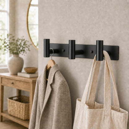 Wall Mounted Coat Rack-3 Hooks, Heavy Duty Stainless Steel Wall Hooks for Towel Coat Bag, Hat Rack Coat Hanger Coat Hooks Towel Racks for Bathroom Entryway Kitchen Office (Silver, 1 Pack)