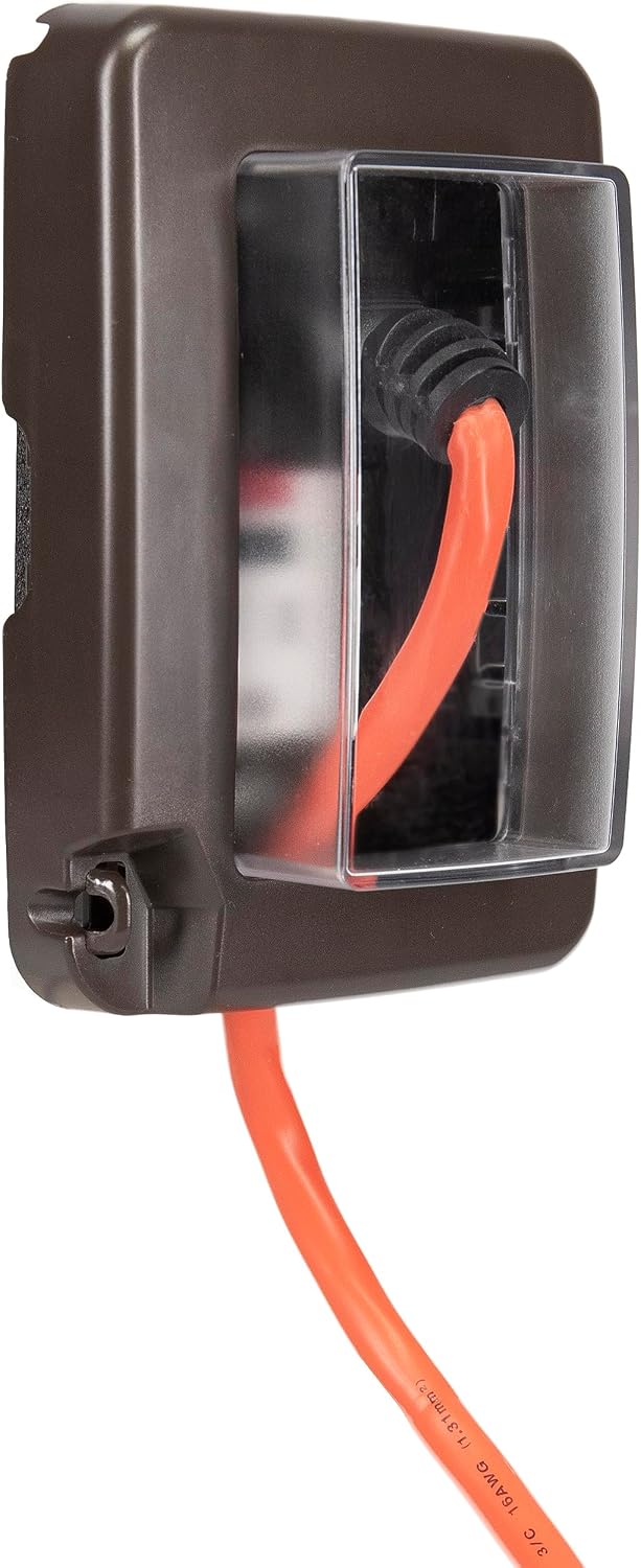Intermatic WP6000W Low-Profile In-Use Weatherproof Cover, White - Durable Outdoor Outlet Protection | Expandable Design | Easy Installation