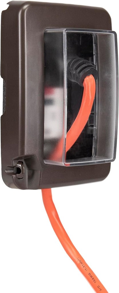 Intermatic WP6000W Low-Profile In-Use Weatherproof Cover, White - Durable Outdoor Outlet Protection | Expandable Design | Easy Installation
