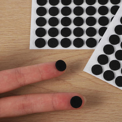 260 Pcs Small Felt Pads, 3/8" Self Adhesive Felt Cabinet Door Bumpers | Round Foam Cabinet Cushion Dots for Furniture Desks Drawers Chair Legs Hardwood Floors (Black)