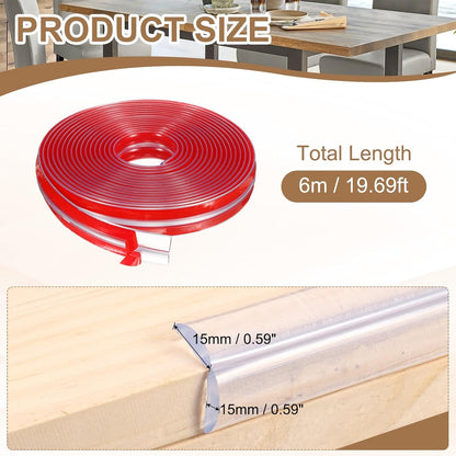 uxcell Edge Protector, 6.6ft (2M) x 0.4" (10MM) Clear Furniture Corner Guard PVC Strong Adhesive Proofing Edge Safety Bumpers with 4 Corners Guards for Table Cabinets