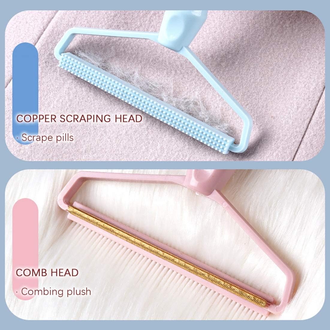 Portable Fabric Shaver, Pet Hair Remover, Manual Lint Remover, Dog Cat Hair Remover for Carpet, Clothes, Furniture, Couch Blue 1pcs