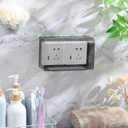 Cabilock Outdoor Outlet Cover Waterproof IP66, Single Gang Weatherproof Plug Case with Flip Lid, No-Drilling Self-Adhesive Socket Protector, Childproof Electrical Box for Bathroom, Kitchen and Patio,