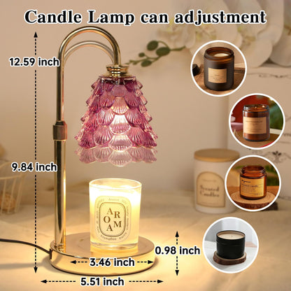 Fragrance Candle Warmer Lamp with 2 Bulbs Electric Candle Warmer with Timer & Dimmer for Home Decor