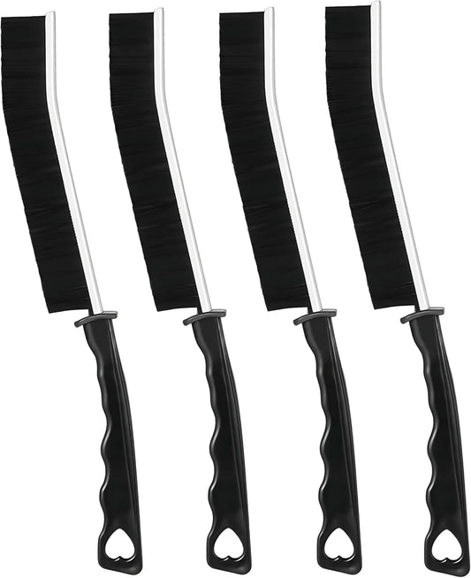 4 Pack Hard Bristle Crevice Cleaning Brushes Set Multipurpose Gap Grout Scrubber Small Scrub Brush Cleaning Tools for Shower Window Tracks Sliding Door Bathroom Sink Detailing Narrow Space Wash Toilet