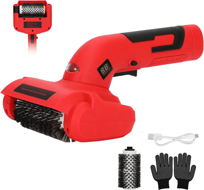 Electric BBQ Grill Brush, 1800 RPM Heavy Grill Cleaning Brush with 1 Replacement Head & LED Light, 304 Stainless Head, Grill Cleaner for Outdoor Grill with No Bristle Shedding, Gift for Men/Dad