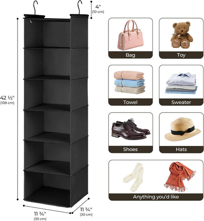 GRANNY SAYS 3-Shelf Hanging Closet Organizer and Storage, Collapsible Hanging Closet Shelves, Hanging Organizer for Closet & RV, Gray, 29 ½" H X 12" W X 12" D, 1-Pack
