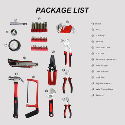 899PCS Tool Set, Household Tool Kit with Rolling Tool Box, Complete Tool Box Set Hand Tool Set with Tool Box, Mechanic Tool Set Rolling Tool Set for Home/Auto Repair Tool Set (Black)