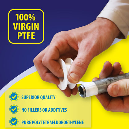 Gasoila PTFE Thread Seal Tape – Professional-Grade, 3/4 Inch x 520 Inch, Low-Density Thread Tape for Plumbing and Water Pipes – Leak-Proof Seal, Non-Toxic