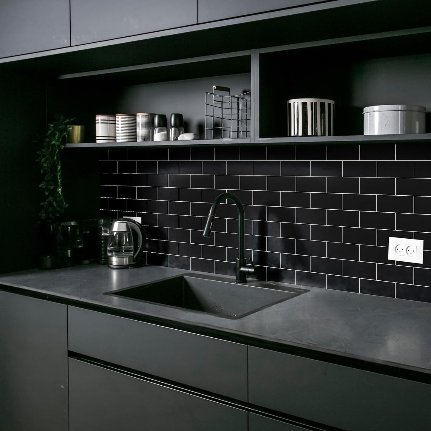 10- Sheet Polished White Peel and Stick Backsplash, 12’’Luxury PVC Ceramic Look Self Stick Subway Tiles, Waterproof Peel and Stick Wall Tiles for Kitchen and Bathrrom
