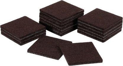 uxcell Furniture Pads, 16Pcs 2.5" - Square Self Adhesive Felt Furniture Pads, Floor Protectors for Furniture Feet Chairs Legs Hardwood Floors (Brown)
