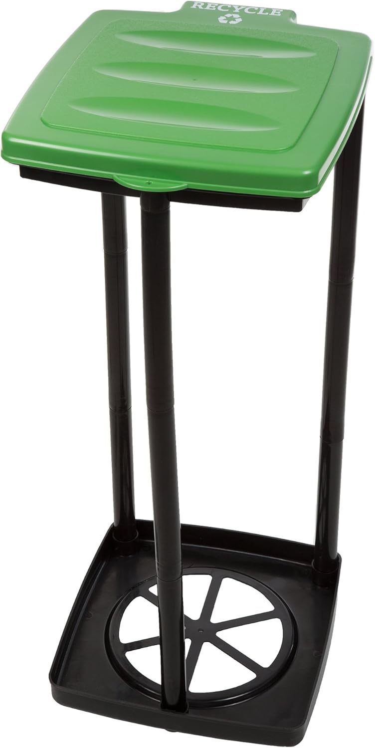 Wakeman Heavy Duty Black Trash Bag Portable Trash Bag Holder Stand with 7 Bags - Collapsible Trash Can Camping, RV, Kitchen, or Tailgate Party Garbage Bag Holder