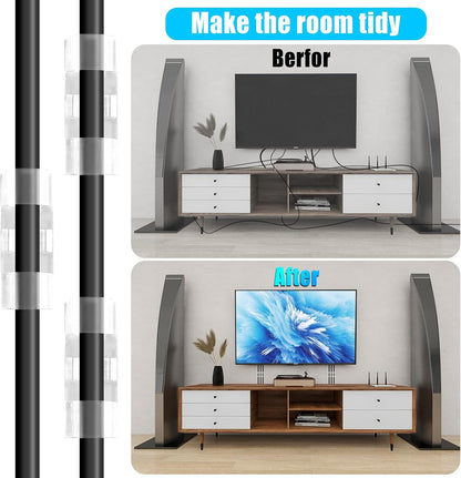 XHF 50pcs Medium Self Adhesive Cable Clips White,Wire Clips Cable Management Wire Organizer Cord Holder for Under Desk, Car, Wall, TV PC Ethernet Cable