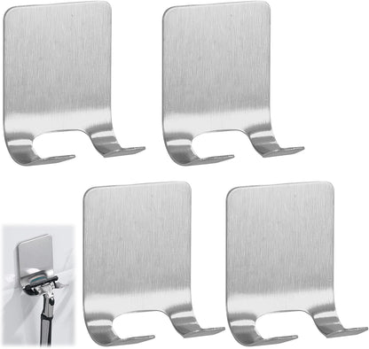 4 Pcs Gold Razor Loofah Holder for Shower Self Adhesive Waterproof Shaver Hooks Waterproof for wall Metal Heavy Duty Utility Storage Hanger Hooks Holder for Towels Accessories Kitchen Bathroom (Gold)