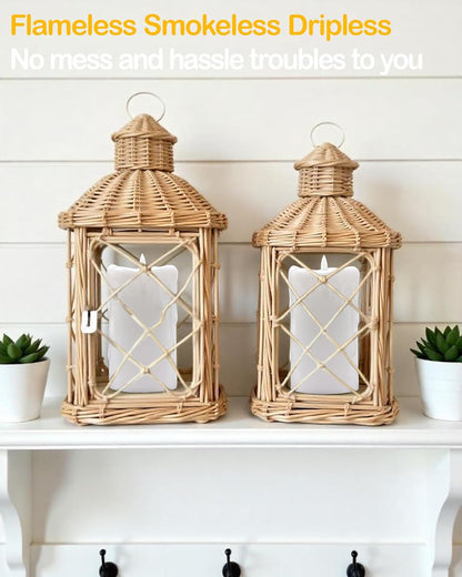 Gmnee 3"x4" Flickering Flameless Candles with Remote Timer, Real Wax, Ivory Pillar Candles, Set of 3 Fake LED Battery Operated Candles for Home, Fireplace, Centerpiece, Rustic and Farmhouse Decor