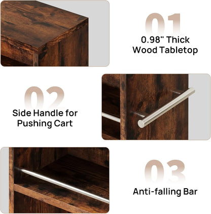 ALBAD Slim Rolling Cart,4-Tier Storage Cart with Wheels,7.9”W Slim Storage Carts with Handle for Kitchen Laundry Narrow Places Bathroom Dining Room Small Spaces