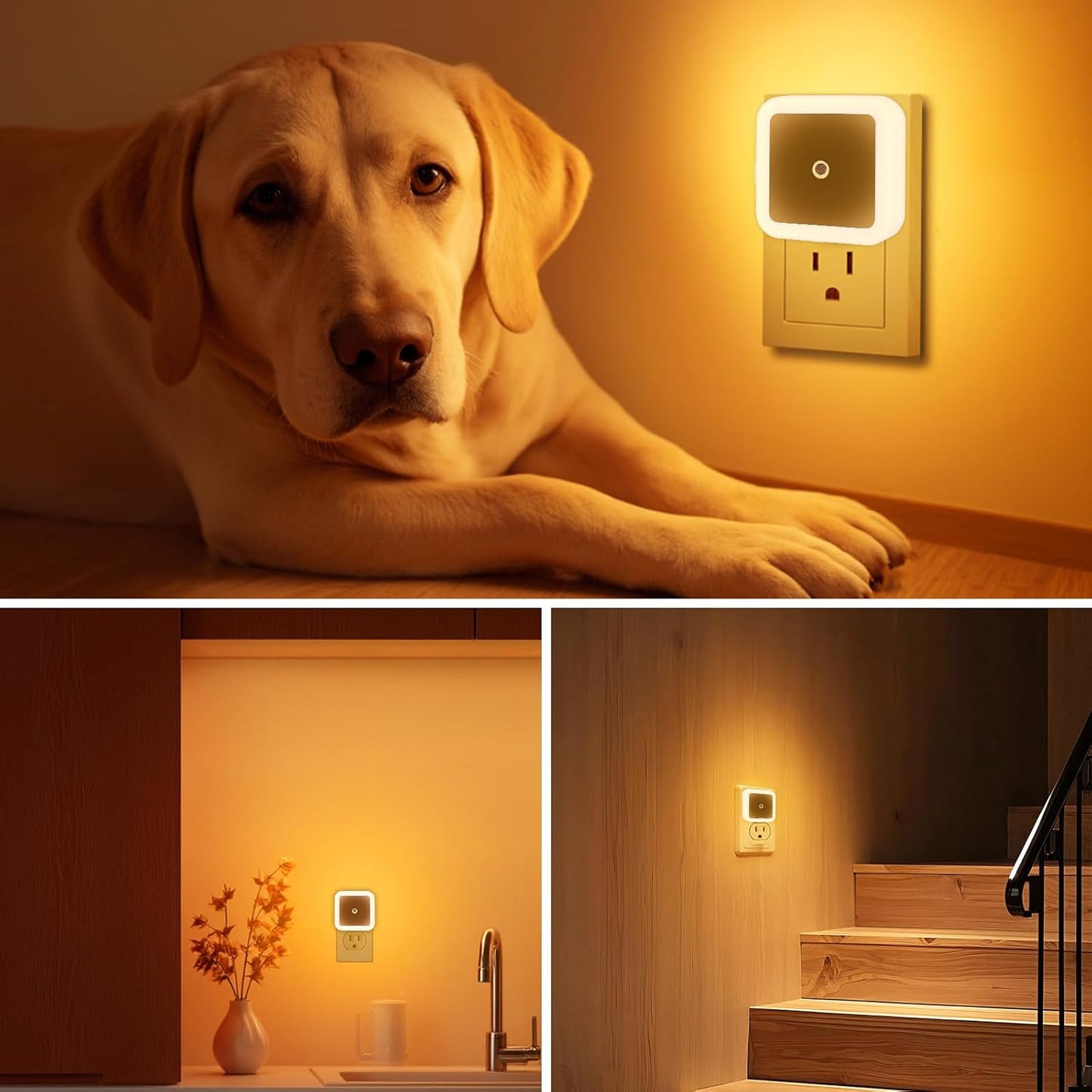 6 Pack Blue LED Night Light Plug in, Dusk to Dawn Sensor Automatic On and Off, Energy Efficient, Soft Glow Kids, Nursery, Bedroom, Bathroom, Hallway, Stairs, Kitchen