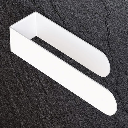 HUFEEOH 2 Pack Adhesive Hand Towel Holder, Kitchen Towel Rack Towel Bars Wall Mounted, Stainless Steel Bath Towel Hanger for Bathroom Hotel Kitchen (White, 8 Inch(2PC))