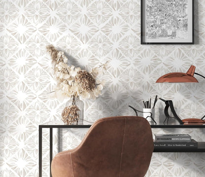 Boho Wallpaper Neutral Peel and Stick Wallpaper 78.7"x17.3" Geometric Wall Paper Beige and White Contact Paper Textured Removable Vinyl Waterproof for Bedroom Farmhouse Kitchen Bathroom