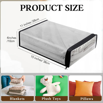 Riakrum 30 Pack Clear Zippered Storage Bags, 15x11x4 inches, Vinyl Plastic Sweater Sheet Organizers Storage Bags, PVC, for Clothes, Sheet, Blankets, Fabrics Organizers (White)