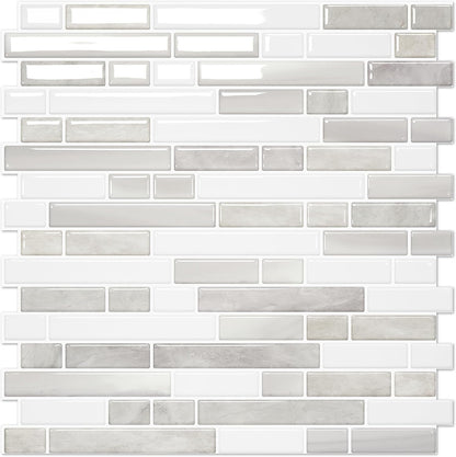 STICKGOO Peel and Stick Backsplash - 10 Sheets of 12”×12” - 3D Self Adhesive Peel and Stick Tile Backsplash for Kitchen & Bathroom