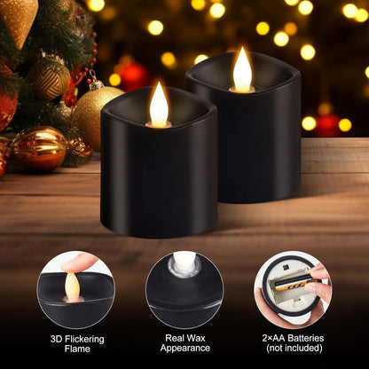 3x4 Flickering Flameless Candles Set of 3,Real Wax Pillar LED Candles,with Timer,4 inch Flameless Candles with Remote,for Party Wedding Holiday Home Decor,Ivory