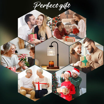 MEIXISUE Candle Warmer Lamp with Timer and Dimmer,Electric Gold Light Gifts for Women Melt Wax Warmer Lamp with 2 Bulbs for Candle Jars House Warming New Home Decor Bedroom