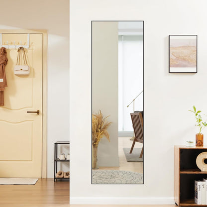 DUMOS 64"x21" Arched Full Length Floor Mirror, Full Body Mirror with Stand, Shatterproof Tempered Glass, Modern Aluminum Alloy Frame, Free Standing or Leaning for Home Decor, Gold