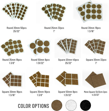 Furndiy Felt Furniture Pads for Hardwood Floors, Self-Adhesive Felt Pad for Chairs & Seat Legs, Easy Slide, Anti Scratch, Noise Stopper, Bumper & Buffer, Floor Protection - Based in USA - 0.8'' Black