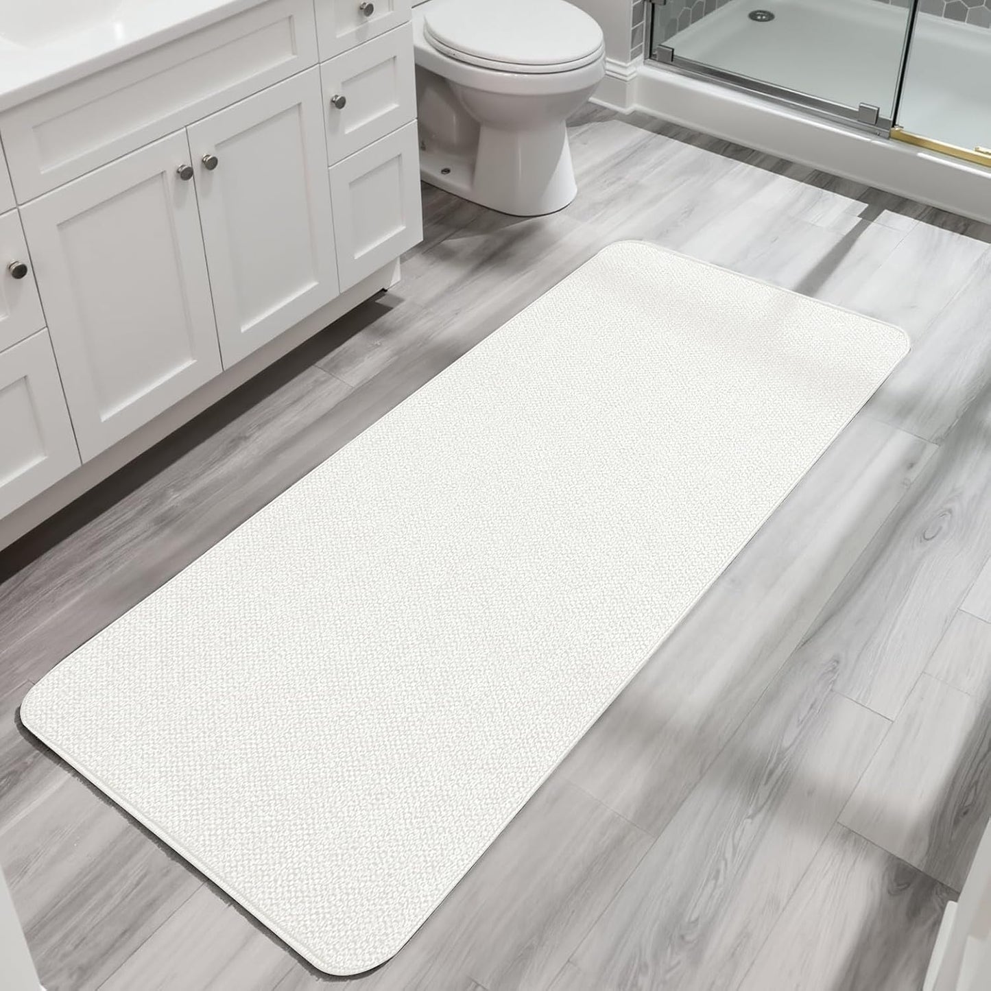 Bath Mat,Ultra Thin Bathroom Rugs,Rubber Bath Mats for Bathroom,No Slip Bath Rugs,Quick Dry,Machine Washable,Low Pile,Absorbent,Shower Outside,Sink,Home Decor Accessories.Grey,1'5"x2'3"(17x27Inch)