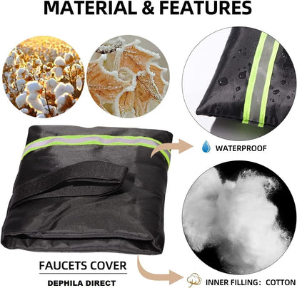 Outdoor Faucet Covers for Winter Freeze Protection, 4 Pack Thickened Insulation Outside Hose Bib Reusable Waterproof Anti-Freeze Tap Cover