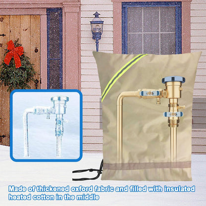 Outdoor Faucet Covers for Winter Freeze Protection, 16” x 20" Backflow Preventer Insulation Cover, Waterproof Pipe Insulation Cover for Snow, Sun Exposure - Beige