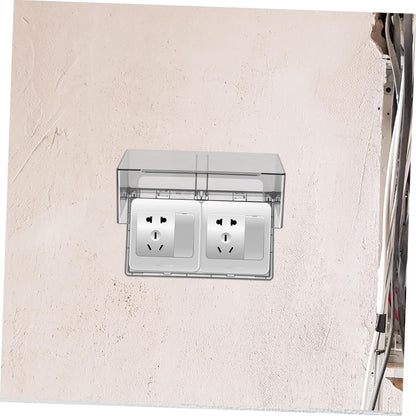 DOITOOL Waterproof Socket Protective Cover Sticky Style Double-Position Thickened Outlet Cover Weatherproof Socket Box for Home Kitchen Bathroom Easy Installation 7.95X4.76X2.95 Inch