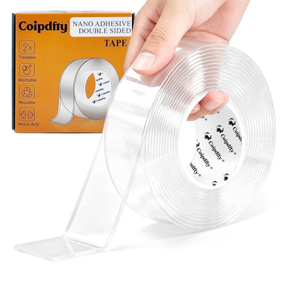 Double Sided Tape Heavy Duty for Wall Decor No Damage to Paint,Clear Removable Mounting Tape,Nano Two Sided Adhesive Tape,Picture Hanging Strips for Posters,Stickers - 3Rolls,Total(1.18in*20FT)