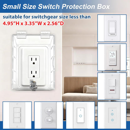 Smart Home Switch Cover,Baby Proof Light Outlet Covers,Wall Plug Box,Kids Electrical Protector Box Fits Outlet 4.95" H X 3.35" W X 2.56" D or Smaller